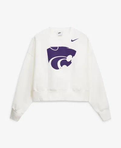 Nike Women's White Kansas State Wildcats Phoenix Fleece Pullover Sweatshirt