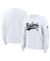 Nike Women's White Las Vegas Raiders Long Sleeve Boxy T-shirt In White