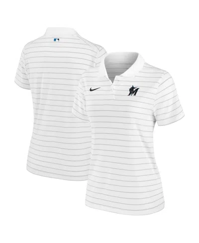 Nike Women's White Miami Marlins Authentic Collection Victory Performance Polo Shirt