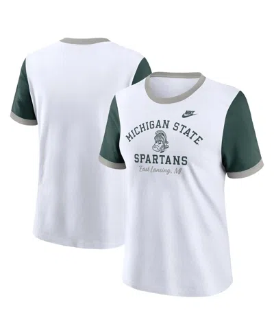 Nike Women's White Michigan State Spartans Legacy Fundamental Expression Tri-blend T-shirt