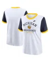 Nike Women's White Michigan Wolverines Legacy Fundamental Expression Tri-blend T-shirt In White