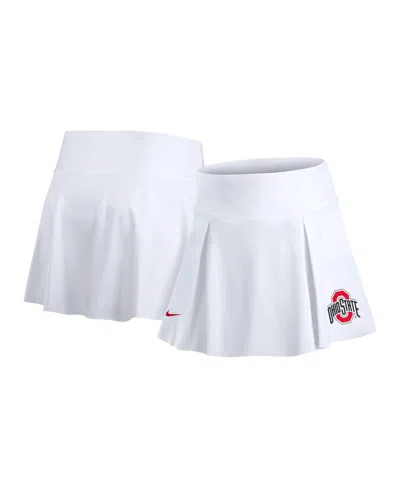 Nike Women's White Ohio State Buckeyes Club Tennis Skirt With Shorts