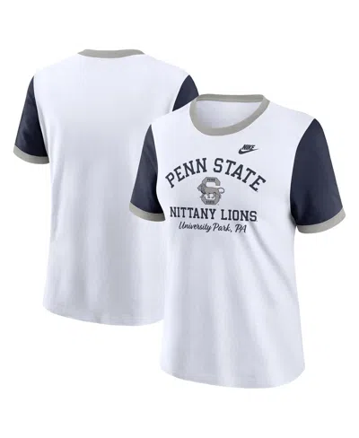 Nike Women's White Penn State Nittany Lions Legacy Fundamental Expression Tri-blend T-shirt
