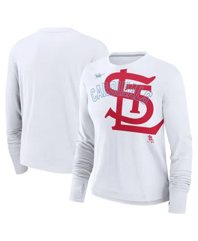 Nike Women's White St. Louis Cardinals Cooperstown Collection Long Sleeve T-shirt