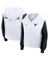 Nike Women's White Texas Longhorns Cropped Beyond Capability Color-block Script Full-zip Hoodie