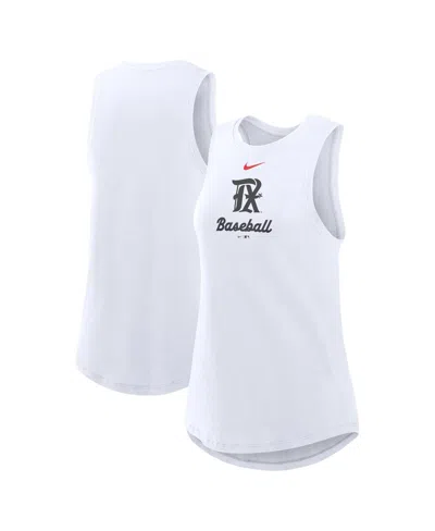 Nike Women's White Texas Rangers City Connect Tricode High Neck Performance Tank Top