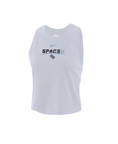 Nike Women's White Ucf Knights 2026 Space Game Dri-fit Cropped Tank Top