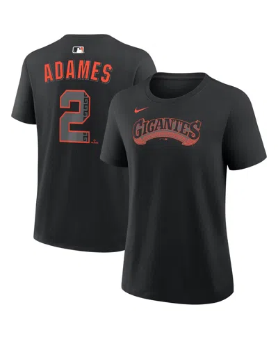 Nike Women's Willy Adames Black San Francisco Giants Alternate Name Number T-shirt