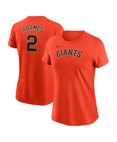 Nike Women's Willy Adames Orange San Francisco Giants Fuse Name Number T-shirt