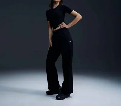 Nike Windrunner High-waisted Woven Open-hem Pants In Black