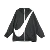 Nike Women's Windbreaker W Swoosh Jkt Wvn Cb Black/black/white In Black/black/white
