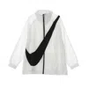 Nike Women's Windbreaker W Swoosh Jkt Wvn Cb White/white/black In White/white/black