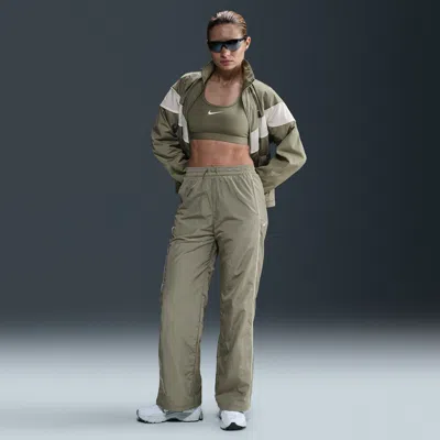 Nike Women's Windrunner High-waisted Woven Open-hem Pants In Green