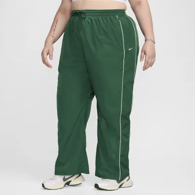 Nike Women's Windrunner High-waisted Woven Open-hem Pants (plus Size) In Green
