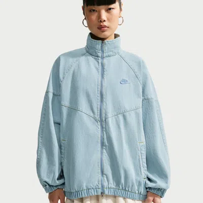 Nike Women's Windrunner Oversized Denim Jacket In Blue