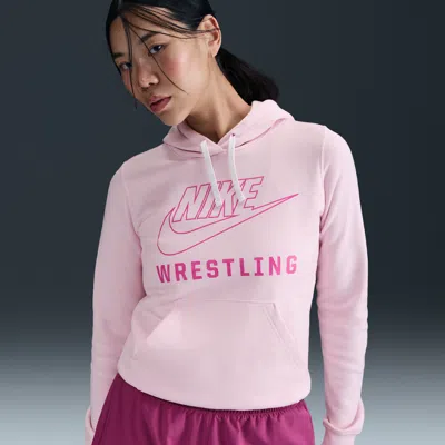 Nike Women's Wrestling Pullover Hoodie In Pink