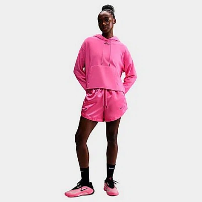Nike Women's X A'ja Wilson Oversized Cropped Basketball Hoodie In Pink