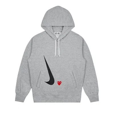 Pre-owned Nike Women's X Comme Des Garçons Play Hoodie 'grey'
