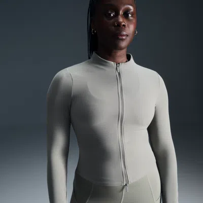 Nike Women's Zenvy Dri-fit Full-zip Long-sleeve Top In Green