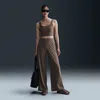 Nike Women's Zenvy Dri-fit High-waisted Wide-leg Pants In Brown
