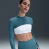 Nike Women's Zenvy Dri-fit Long-sleeve Shrug Top In Blue