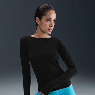 Nike Women's Zenvy Dri-fit Long-sleeve Top In Black