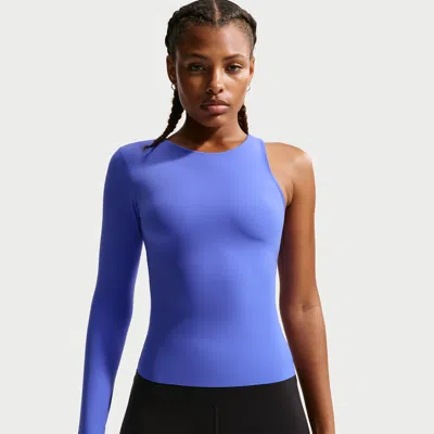 Nike Zenvy Dri-fit Single Long Sleeve Top In Blue