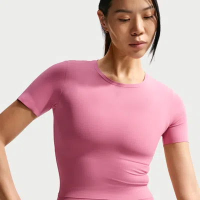 Nike Women's Zenvy Dri-fit Short-sleeve Top In Pink