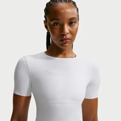 Nike Women's Zenvy Dri-fit Short-sleeve Top In White