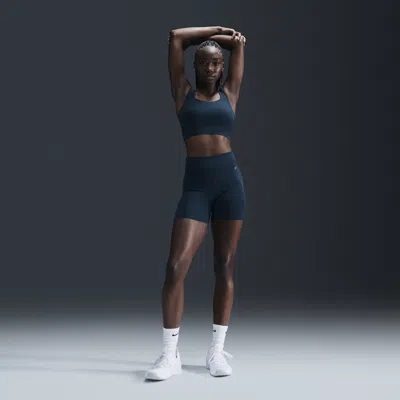 Nike Women's Zenvy Gentle-support High-waisted 5" Biker Shorts In Blue