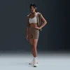 Nike Women's Zenvy Gentle-support High-waisted 5" Biker Shorts In Brown