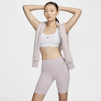 Nike Women's Zenvy Gentle-support High-waisted 8" Biker Shorts In Grey