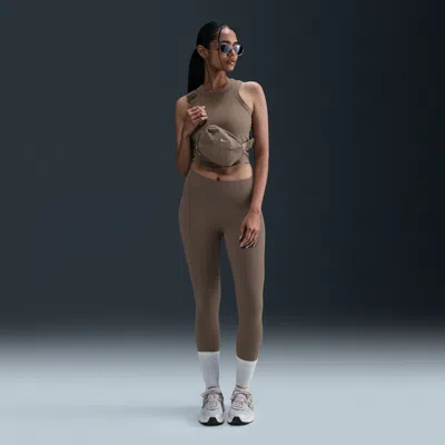 Nike Women's Zenvy Gentle-support High-waisted Full-length Leggings In Brown