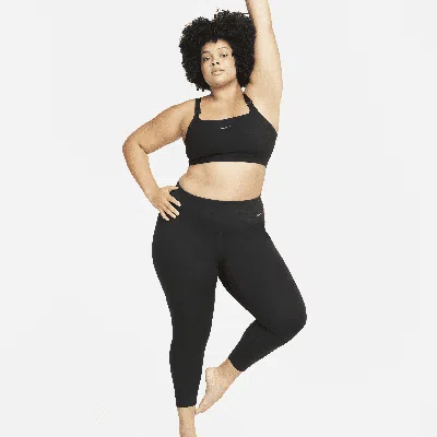 Nike Women's Zenvy Gentle-support High-waisted 7/8 Leggings (plus Size) In Black/black