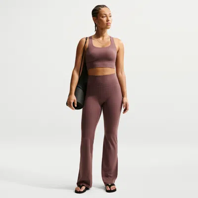 Nike Women's Zenvy High-waisted Flared Leggings With No Front Seam In Purple