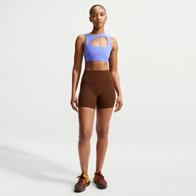 Nike Women's Zenvy High-waisted 5" Biker Shorts In Brown