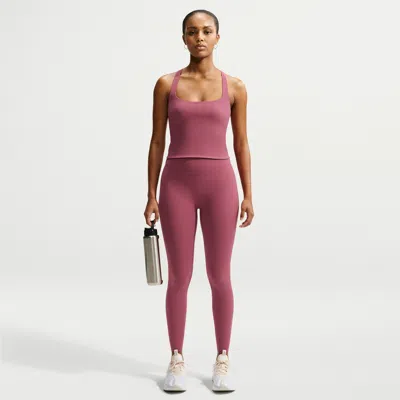 Nike Women's Zenvy High-waisted 7/8 Leggings With No Front Seam In Pink