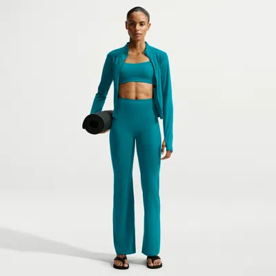 Nike Women's Zenvy High-waisted Flared Leggings With No Front Seam In Blue