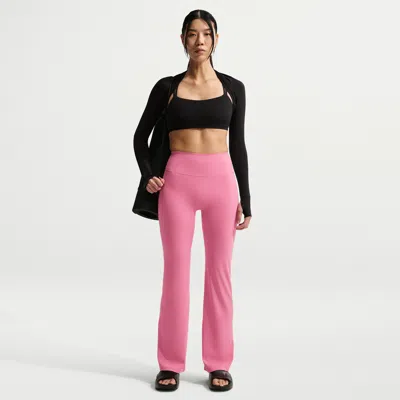 Nike Women's Zenvy High-waisted Flared Leggings With No Front Seam In Pink