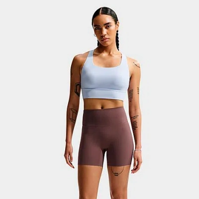 Nike Women's Zenvy Light Support Padded Longline Sports Bra In Blue