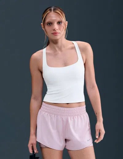 Nike Women's Zenvy Light Support Sports Bra Tank In White