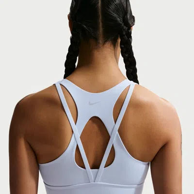 Nike Women's Zenvy Light-support Padded Longline Sports Bra In White