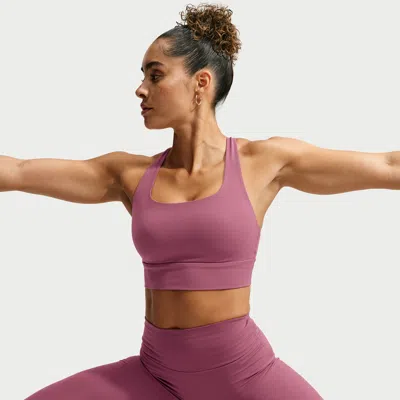 Nike Women's Zenvy Light-support Padded Longline Sports Bra In Red