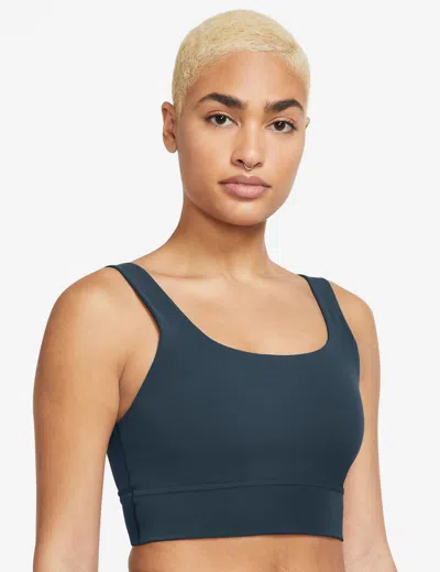 Nike Women's Zenvy Longline Sports Bra In Blue
