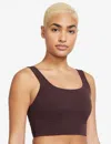 Nike Zenvy Rib Dri-fit Longline Sports Bra In Nude