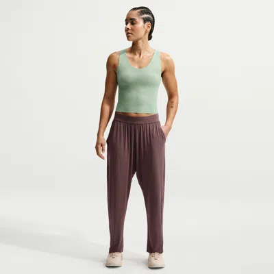 Nike Women's Zenvy Loose Mid-rise Pants In Burgundy