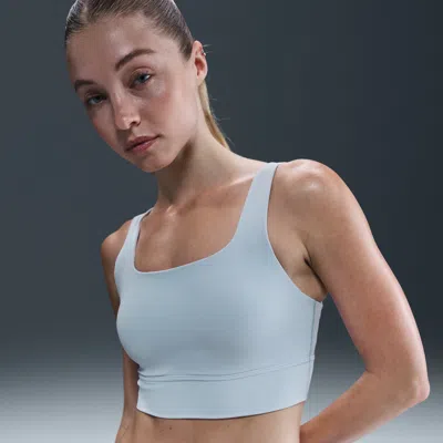 Nike Women's Zenvy Medium-support Padded Longline Sports Bra In Blue