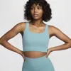 Nike Women's Zenvy Medium-support Padded Longline Sports Bra In Blue