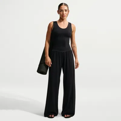 Nike Women's Zenvy Mid-rise Wide-leg Pants In Black