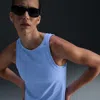 Nike Women's Zenvy Rib Dri-fit Tank Top In Blue
